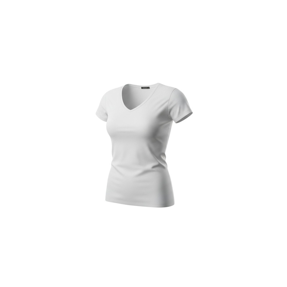 Ambiance V-Neck T-Shirt Womens Small White Short Sleeve Cotton Blend Slim Fit